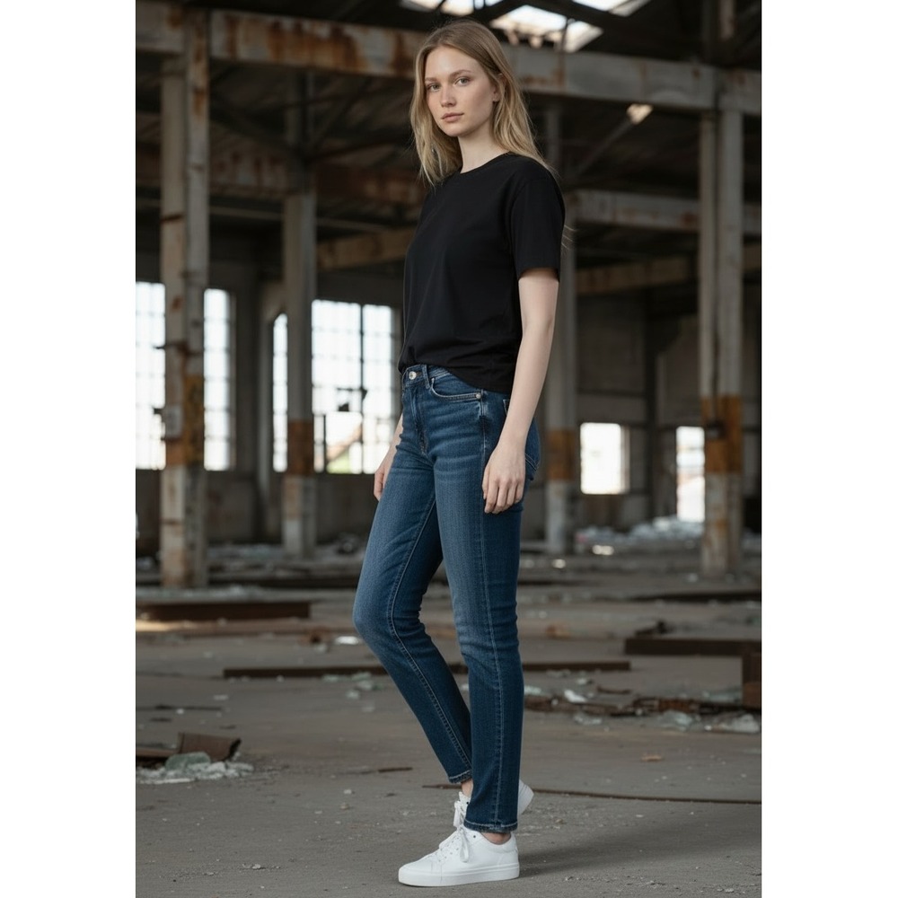 7 For All Mankind Roxanne Skinny Jeans Women's 32 Dark Wash Premium Denim - Picture 11 of 11